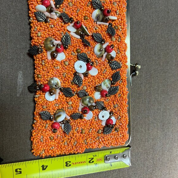JCrew Orange Beaded and Seashell Clutch Bag - Picture 5 of 5